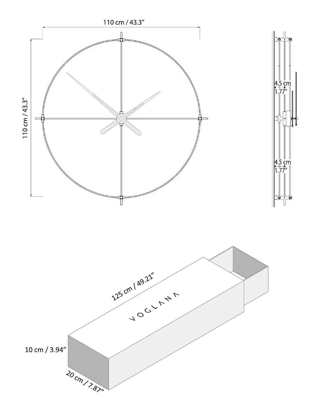 Size chart for Galileo 110