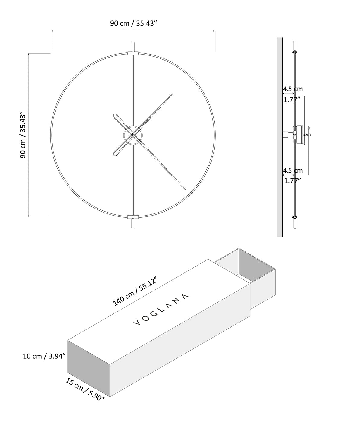 Size chart for Estilo 90